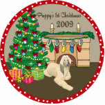 Afghan hound Puppy's First Christmas Ornament 2009 photo sculptures