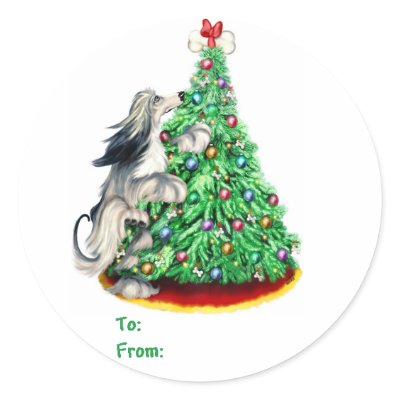 Afghan Hound Reach Goals Dom Blue Cream Gift Tags by DanesRUs