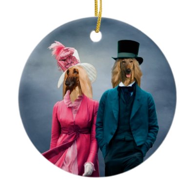 Afghan Hound Regency Couple Ornament by podencobg