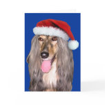 Afghan Hound Santa Claus - Customized Card