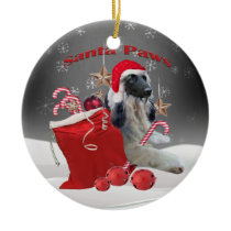 Afghan Hound Santa Paws Ornament