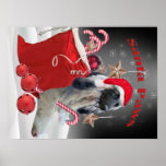 Afghan Hound Santa Paws Poster posters