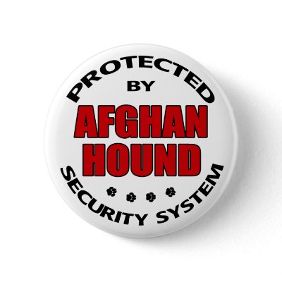 Afghan Hound Security Button by DanesRUs