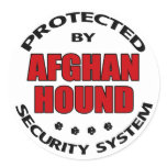 Afghan Hound Security Round Stickers
