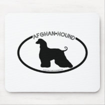 Afghan Hound Silhouette Black Mousepad