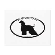 Afghan Hound Silhouette Black Postcard