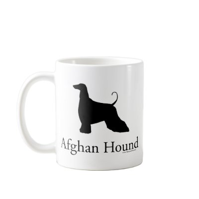 Afghan Hound Silhouette Mugs by handandpaw