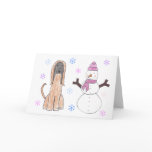Afghan Hound & Snowman Greeting Cards