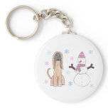 Afghan Hound & Snowman Key Chains