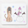 Afghan Hound & Snowman Mousepad