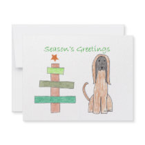 Afghan Hound Stick Tree Personalized Invites