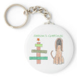 Afghan Hound Stick Tree Key Chain