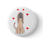 Afghan Hound Valentine Ears Buttons