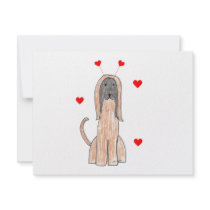 Afghan Hound Valentine Ears Personalized Invitations