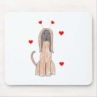Afghan Hound Valentine Ears Mousepad by giftsjustforuholiday