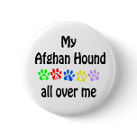 Afghan Hound Walks Design Pinback Buttons