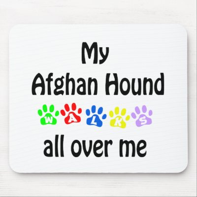 Afghan Hound Walks Design Mouse Pads by GreyWolfCreation