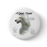 Afghan Hound (wht) History Design Button