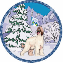 afghan hound winter photo cut outs
