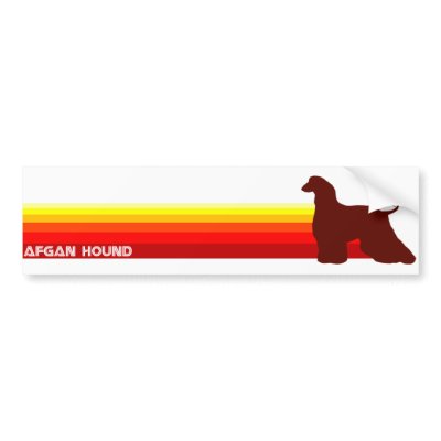 Afghan Hound With Stripes Bumper Sticker by dogsilhouettes