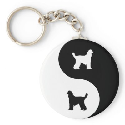 Afghan Hound Yin Yang Keychain by dogwiregifts