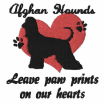Afghan Hounds Leave Paw Prints Embroidered Shirt