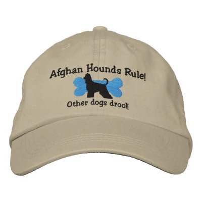 Afghan Hounds Rule Embroidered Hat by MenagerieMayhem
