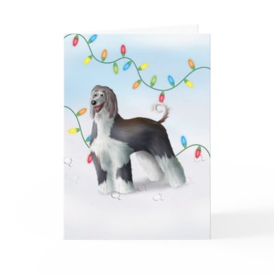 Afghan Yappy Holiday Greeting Card by cartoondogs