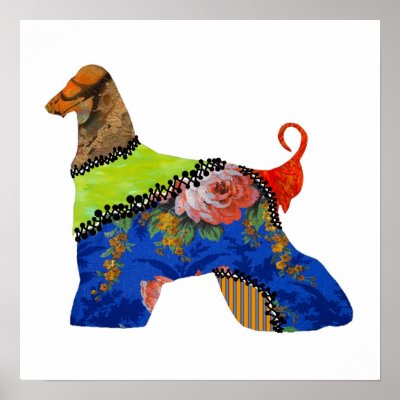 AfghanHound Patchwork Pet Print by jaisjewels