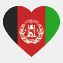 Afghanistan Flag Heart Sticker