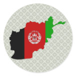 Afghanistan Flag Map full size Round Stickers