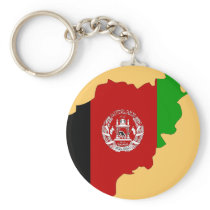 Afghanistan flag map keychain