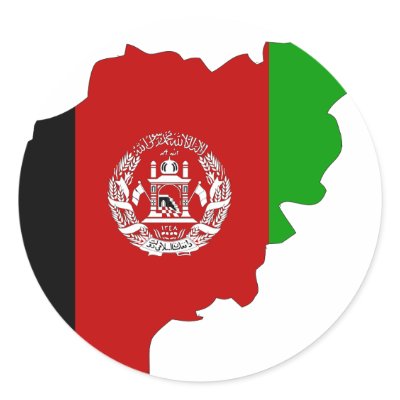 Afghanistan flag map sticker by FlagStore