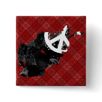 Afghanistan Trendy Peace Sign with Afghan map Button