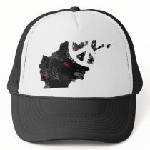 Afghanistan Trendy Peace Sign with Afghan map Trucker Hat
