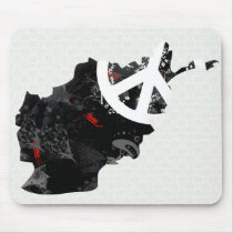 Afghanistan Trendy Peace Sign with Afghan map Mouse Pads