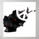 Afghanistan Trendy Peace Sign with Afghan map Posters