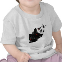 Afghanistan Trendy Peace Sign with Afghan map Tee Shirts
