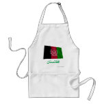 Afghanistan Waving Flag with Name in Pashto Aprons