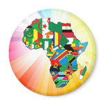 Africa Continent Flag Map 2 Refrigerator Magnets
