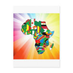 Africa Continent Flag Map 2 Postcards