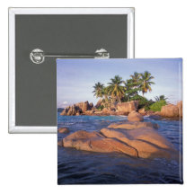 Africa, Indian Ocean, Seychelles, Praslin Pinback Buttons