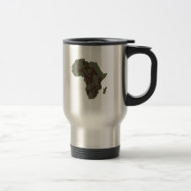 Africa Map African Warrior Artwork Coffee Mugs
