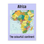 Africa  map post card
