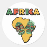 Africa Round Stickers