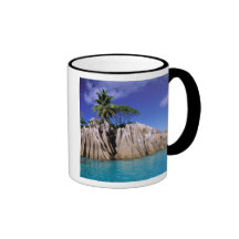 Africa, Seychelles, La Digue Island. Granite Coffee Mugs