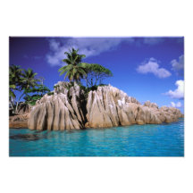 Africa, Seychelles, La Digue Island. Granite Art Photo