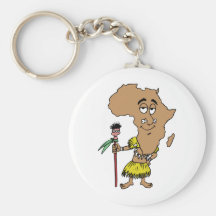 Africa Vintage Travel Souvenir Caricature Art Keychains