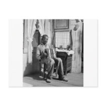 African American Accordion Player, 1941 Post Card