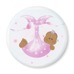 African American Baby Girl in Blanket magnets